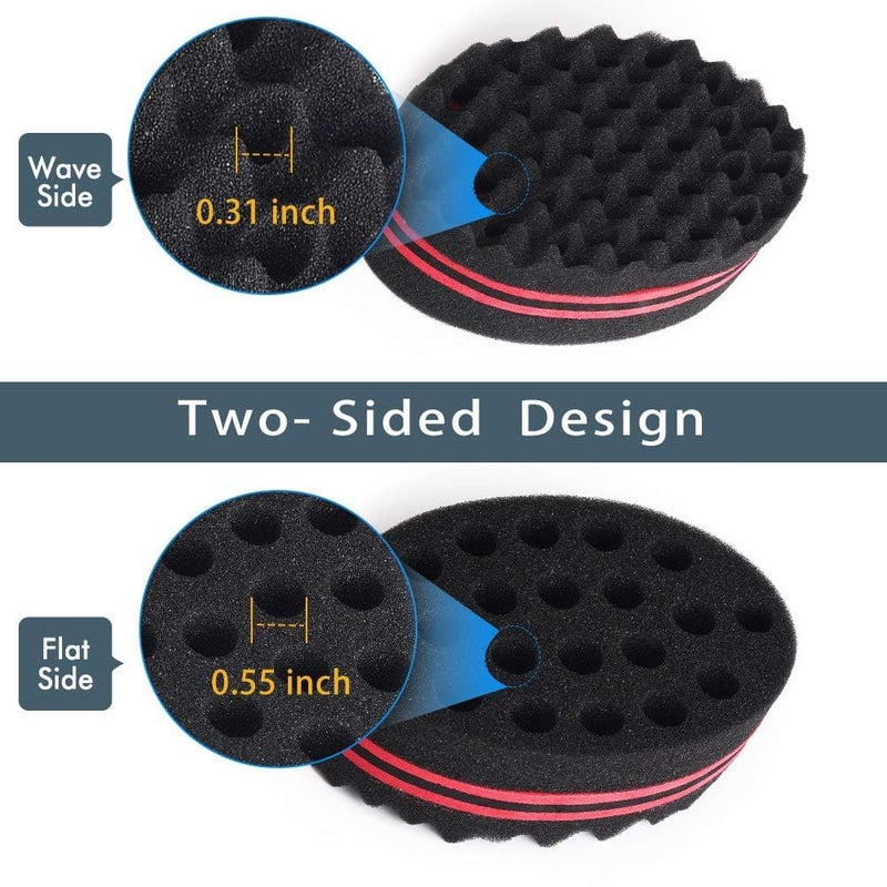 BE BIGEDDIE BIGEDDIE Magic Sponge Brush for Afro Curls, Twist Sponge with 6.29 Inch Free Pick Comb (2 PACK) - Image 2
